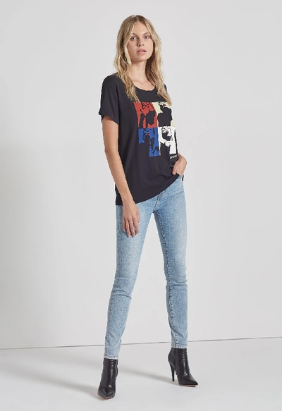 Shop Current Elliott The Relaxed Crew Tee In Caviar