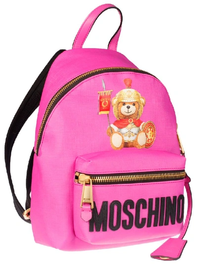Shop Moschino Teddy Print Backpack In Pink