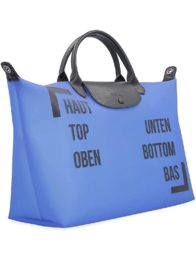 Shop Longchamp Déménagement Transparent Travel Bag In Blue