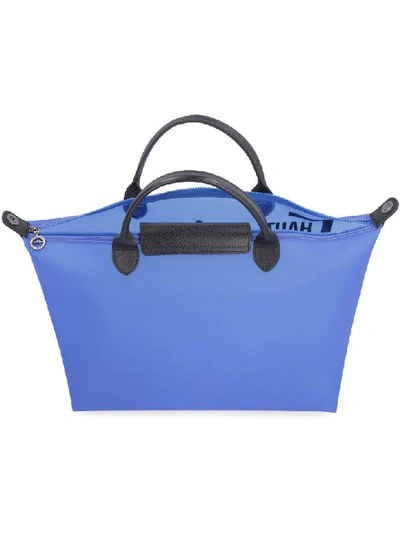 Shop Longchamp Déménagement Transparent Travel Bag In Blue