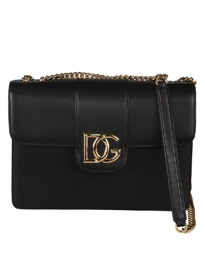 Shop Dolce & Gabbana Interlocking Dg Shoulder Bag In Black