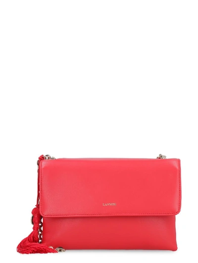 Shop Lanvin Sugar Leather Shoulder Bag In Red