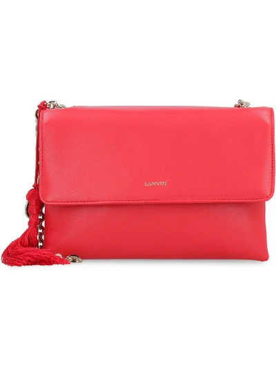 Shop Lanvin Sugar Leather Shoulder Bag In Red