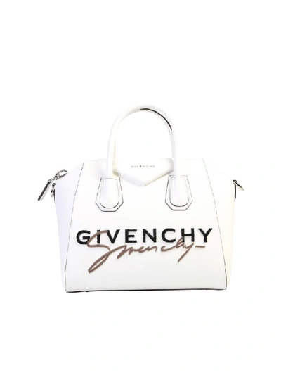 Shop Givenchy Small Antigona Bag In White