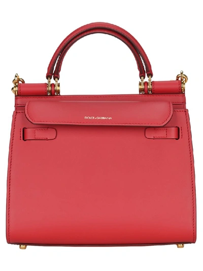 Shop Dolce & Gabbana Small Calfskin Sicily 58 Bag In Red