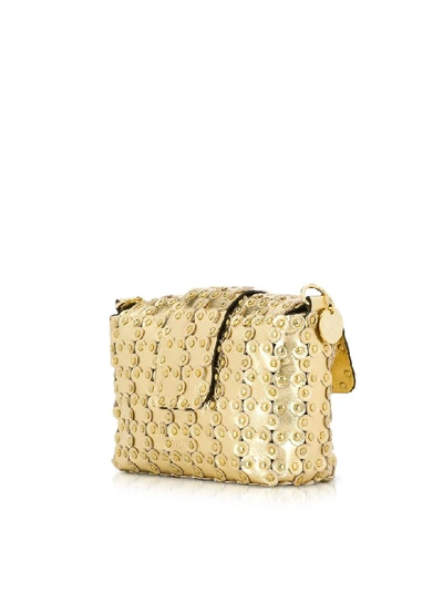 Shop Red Valentino Flower Puzzle Golden Leather Crossbody Bag