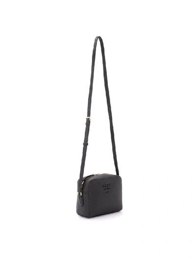 Shop Dkny Noho Shoulder Bag Made Of Black Grained Leather In Nero
