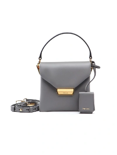 Shop Prada Shoulder Bag New Calf In Marmo