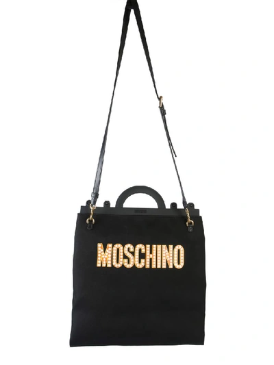 Shop Moschino Good Luck Trolls Shopper Bag In Nero