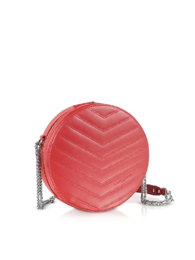 Shop Lancaster Parisienne Quilted Leather Round Crossbody Bag In Red