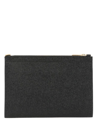 Shop Thom Browne Leather Clutch In Black