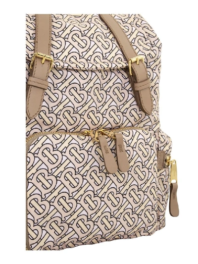 Shop Burberry The Medium Rucksack In Monogram Print Nylon In Blush