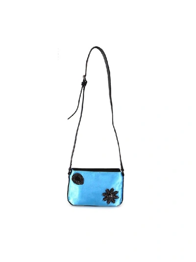 Shop Pinko Canello Light Blue Crossbody Bag In Light Blue (blue)