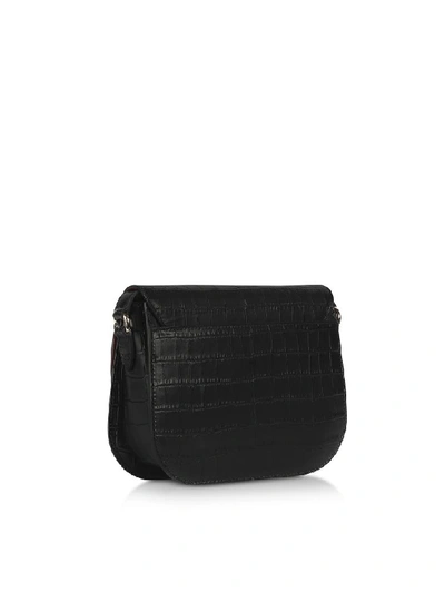 Shop Furla Black Croco Embossed Leather 1927 S Crossbody Bag 23