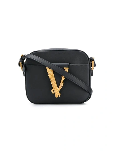 Shop Versace Virtus Shoulder Bag In Ot Nero/oro