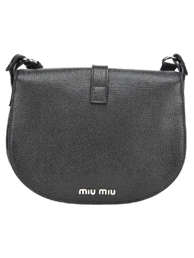 Shop Miu Miu Madras Shoulder Bag In Black