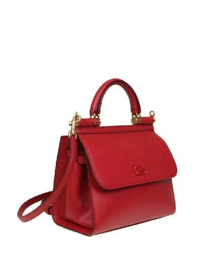 Shop Dolce & Gabbana Sicily Bag 58 Small In Calf Leather In Red