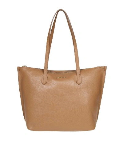 Shop Furla Luce Shopping M In Caramel Leather