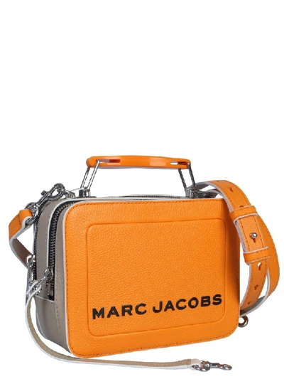 Shop Marc Jacobs The Textured Colorblock Box Mini Bag In Arancione
