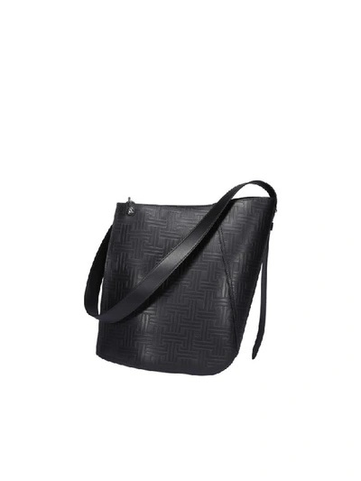 Shop Lanvin Asymmetrical Medium Bucket Bag In Black