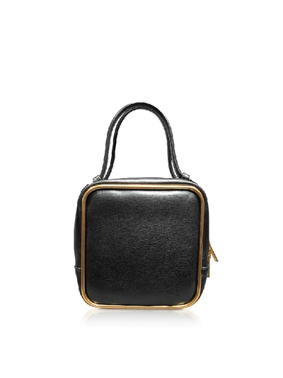 Shop Alexander Wang Black Leather Halo Top Handle Satchel Bag