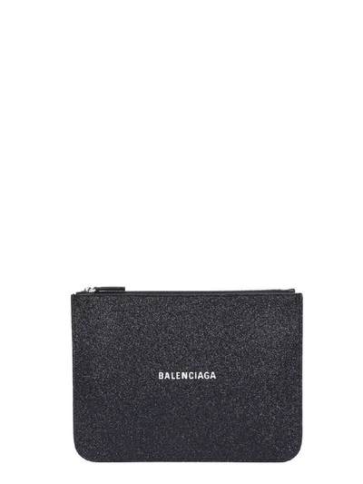 Shop Balenciaga Everyday Pouch Clutch In Black Leather