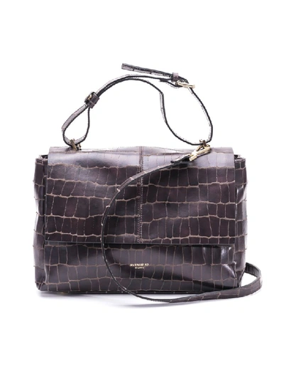 Shop Avenue 67 Avenue67 Leather Top Handle Bag In Dark Brown