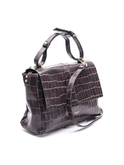 Shop Avenue 67 Avenue67 Leather Top Handle Bag In Dark Brown
