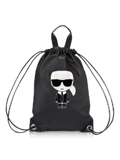 Karl Lagerfeld K/ikonik Drawstring Backpack In Black | ModeSens
