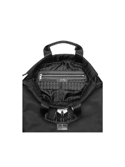 Shop Karl Lagerfeld K/ikonik Nylon Flat Backpack In Black