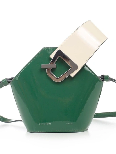 Shop Danse Lente Mini Johnny Crossbody Patent In Cactus Dove