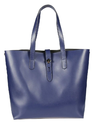 Shop Hogan Logo Plaque Tote In Blu