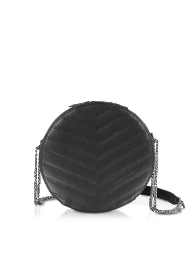 Shop Lancaster Parisienne Quilted Leather Round Crossbody Bag In Black