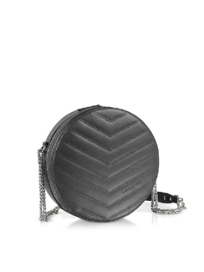 Shop Lancaster Parisienne Quilted Leather Round Crossbody Bag In Black