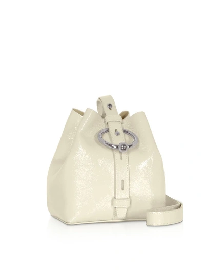 Shop Rebecca Minkoff Naplack Leather Mini Kate Bucket Bag In Clay