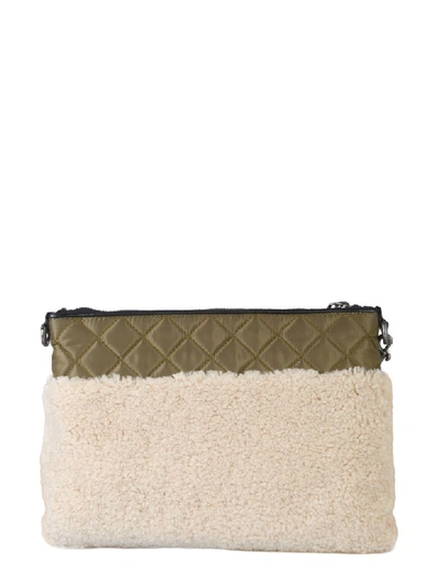 Shop Moschino Quilted Clutch In Multicolor
