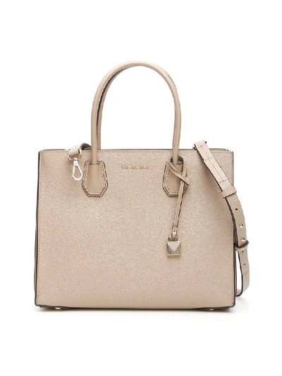 Shop Michael Michael Kors Large Mercer Tote Bag In Truffle (beige)