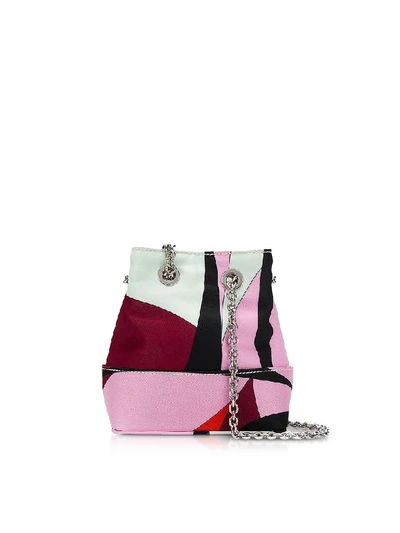 Shop Emilio Pucci Alex Print Bonita Mini Bucket Bag In Burgundy