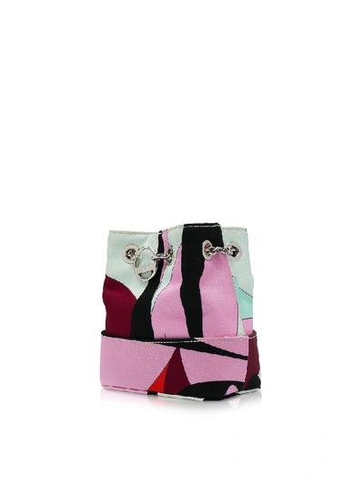 Shop Emilio Pucci Alex Print Bonita Mini Bucket Bag In Burgundy