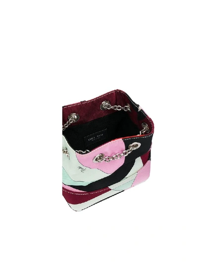 Shop Emilio Pucci Alex Print Bonita Mini Bucket Bag In Burgundy