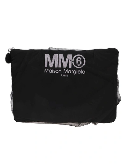 Shop Mm6 Maison Margiela Black Technical Fabric Clutch