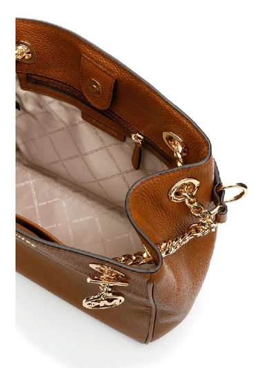 Shop Michael Michael Kors Jet Set Chain Legacy Bag In Luggage (brown)