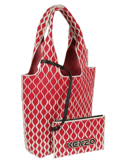 Shop Kenzo Small Patterned Tote In Red