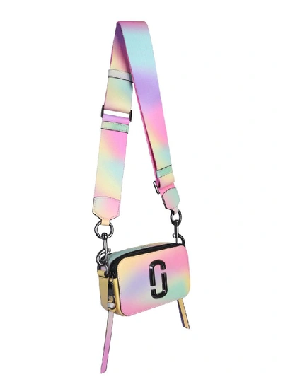 Marc Jacobs The Snapshot Airbrush White Saffiano Leather Crossbody Bag In Pink ModeSens