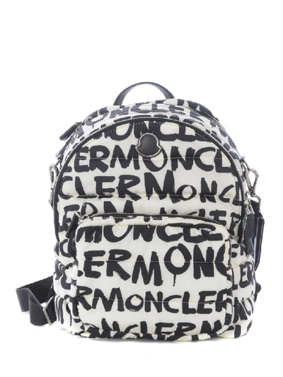 Shop Moncler Backpack In Avorio/nero