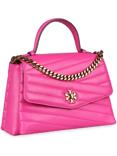 Shop Tory Burch Kira Quilted Leather Handbag In Fuchsia