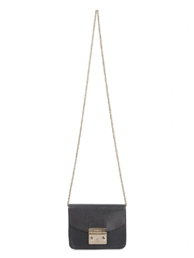Shop Furla Metropolis Leather Mini-bag In Black