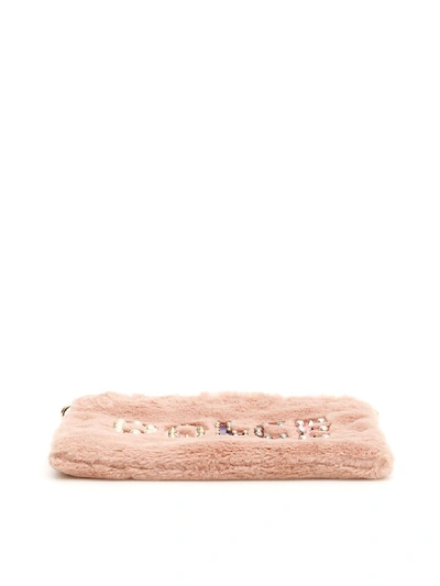 Shop Dolce & Gabbana Cleo Clutch With Logo In Rosa Cipria (pink)
