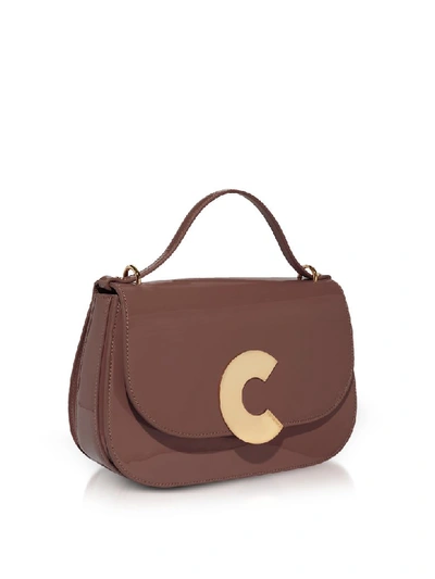 Shop Coccinelle Craquante Patent Maxi Leather Satchel Bag In Peony