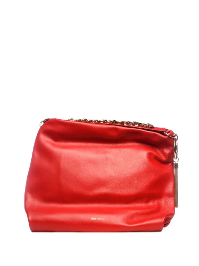 Shop Jimmy Choo Callie Shoulder Bag In Rosso